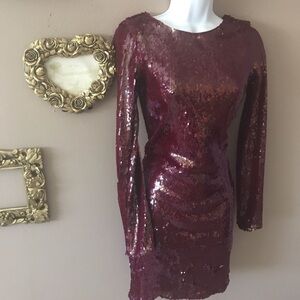 ASOS Burgundy Sequin Dress